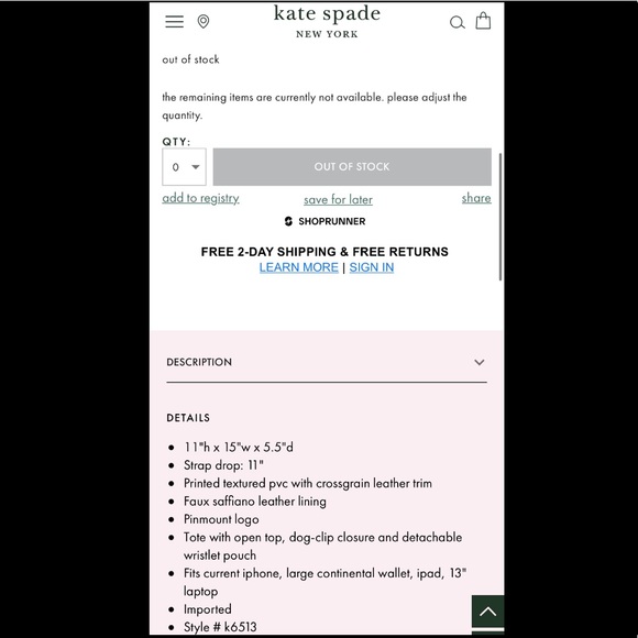 Kate Spade Butterfly Large Tote - LAST ONE - Picture 12 of 12